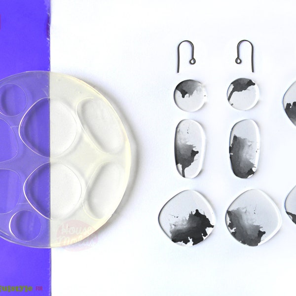 River Stones earrings set  Clear Mold , easy to use 8 Cavityes , Transparent Molds super shiny ! Soulfulstyle Design for House of molds HOM7