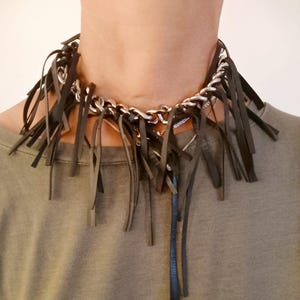 Bike Tube Chain Necklace: Boho Choker, 15 inch