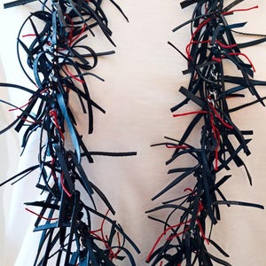 Long bike tube & chain necklace