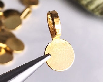 Gold Glue-On Bails: 18mm Pendant Rings, Jewelry Making (20 pcs)