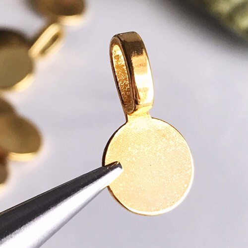 Glue on Bails Gold Bails X 20 Pendant Rings Pendant Tops Round Etsy