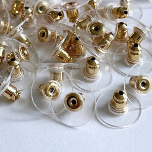 Barrel Clutch Earring Back, 2-Tone Gold and Surgical Steel (144 Pieces)