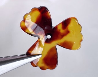 Tortoise Acetate Flower Charms: Resin Jewelry Supplies 23mm (6 pcs)