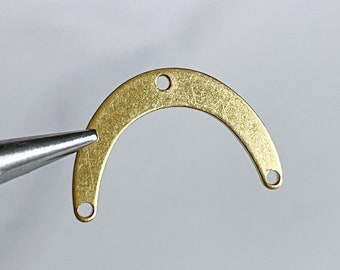 brass arch connector brass jewelry connector crescent moon earring charm hanger 3 hole rainbow connector, x 6 pcs