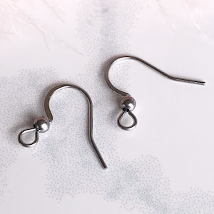 stainless steel ear wires silver toned french ear hooks fish hook earring wires bulk earring supplies x 30 pcs