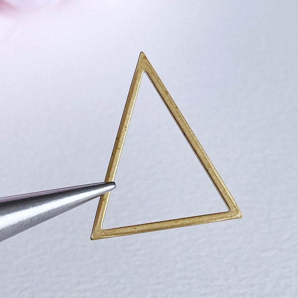 brass triangle finding triangle hoop triangle charm geometric jewelry supply earring findings, x 6 pcs