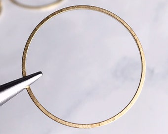 large brass ring brass circle 30mm jewelry finding earring hoop charm connector links gold ring, 10 pcs