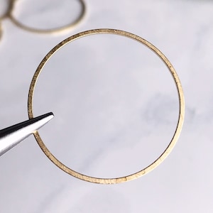 large brass ring brass circle 30mm jewelry finding earring hoop charm connector links gold ring, 10 pcs image 1