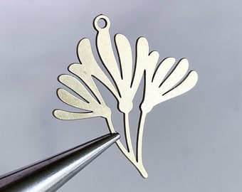 Brass Dandelion Flower Charm: Floral Jewelry Supplies (2 pcs)