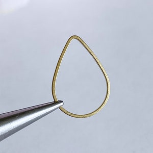 brass teardrop earring hoop small open drop pendant ring jewelry supply teardrop charm, x 10 pcs