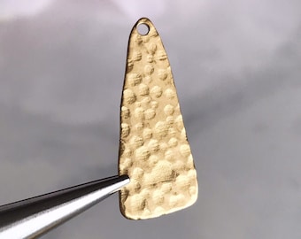 triangle charm hammered brass jewelry finding geometric shape earring drop textured brass, x 6 pcs