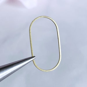 brass oval finding jewelry connector oval hoop earring supplies (6 pcs)