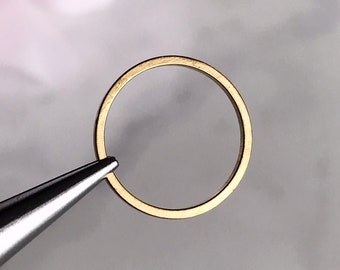 small brass ring brass circle 15mm jewelry finding earring hoop charm connector links gold ring, 10 pcs