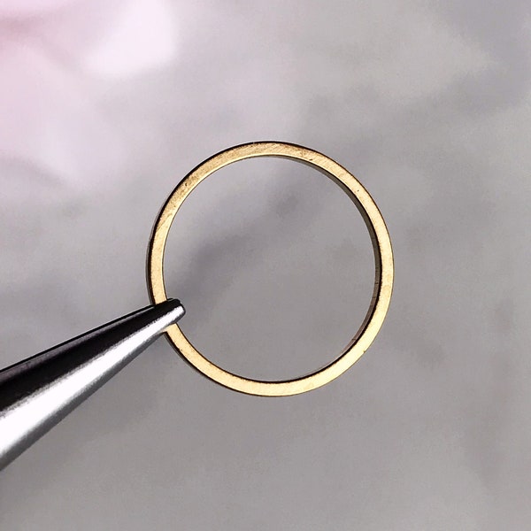 small brass ring brass circle 15mm jewelry finding earring hoop charm connector links gold ring, 10 pcs