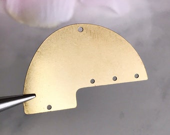 Brass Semi Circle Charm Hanger: Geometric Earring Pendant (2 pcs)
