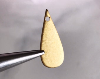 brass teardrop charm small drop tag brass blank earring supply dangle tassel 19mm (10 pcs)