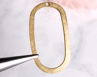 brass oval ring brass oval hoop charm connector jewelry finding brass stamping brass blank, x 6 pcs