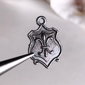 Dijes de plata con forma de escudo de flor de lis: joyería, Carnaval (6 piezas)