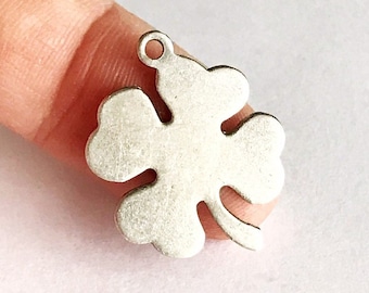 Vintage Sterling Silver Four Leaf Clover Charm: Lucky Irish Pendant