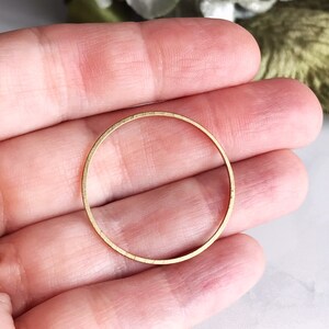 large brass ring brass circle 30mm jewelry finding earring hoop charm connector links gold ring, 10 pcs image 3