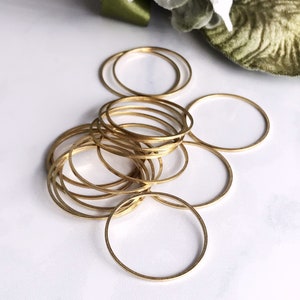 large brass ring brass circle 30mm jewelry finding earring hoop charm connector links gold ring, 10 pcs image 2