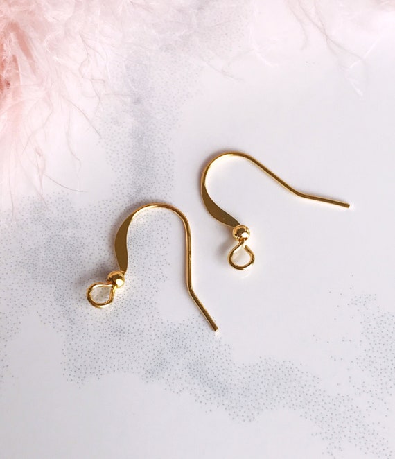 Buy Gold Toned Ear Wires French Ear Hooks Brass Fish Hook Earring Wires Bulk  Earring Supplies X 30 Pcs Online in India 