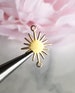 small brass sun connectors brass star charms celestial jewelry findings links earring supplies, x 10 pcs 