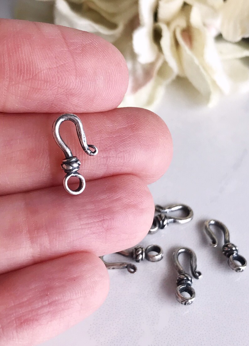 Silver jewelry hook small silver plated necklace hook 15mm Etsy