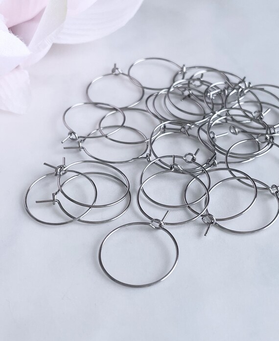 Cerchi Per Orecchini In Acciaio Inossidabile Ipoallergenici Da 20 Mm: Chiusura A Scatto (20 Pezzi) - Italia - Foto 13