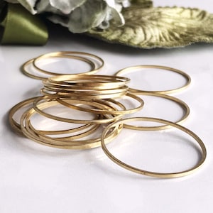 large brass ring brass circle 30mm jewelry finding earring hoop charm connector links gold ring, 10 pcs image 4