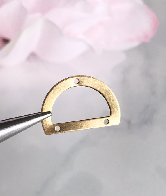 Brass D Ring Connectors: U Shape Jewelry Charms 20mm x 15mm (6 pcs)