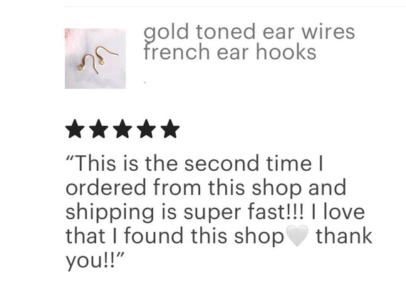 Gold Toned Ear Wires French Ear Hooks Brass Fish Hook Earring