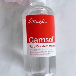 Gamblin Gamsol Odorless Mineral Spirits, Oil Paint Thinner, Brush Cleaner (500ml / 16.9 oz.)
