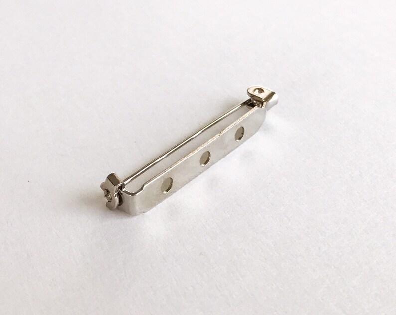 10 pcs pin back glue on brooch x 10 backing 1-12 inch long silver pin jewelry supply