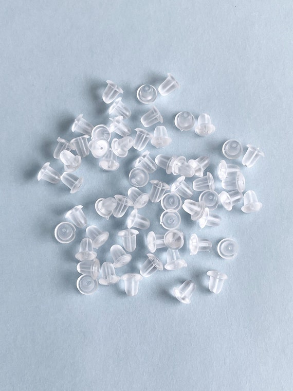 Amazon.com: Kinteshun Silicon Rubber Stud Earring Backs,Soft Clear Safety  Round Disc Earnuts Earring Stopper for DIY Jewelry Making Supplies(100pcs）