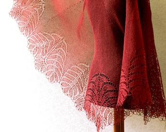 Hand knitted lace linen shawl - made to order in any color