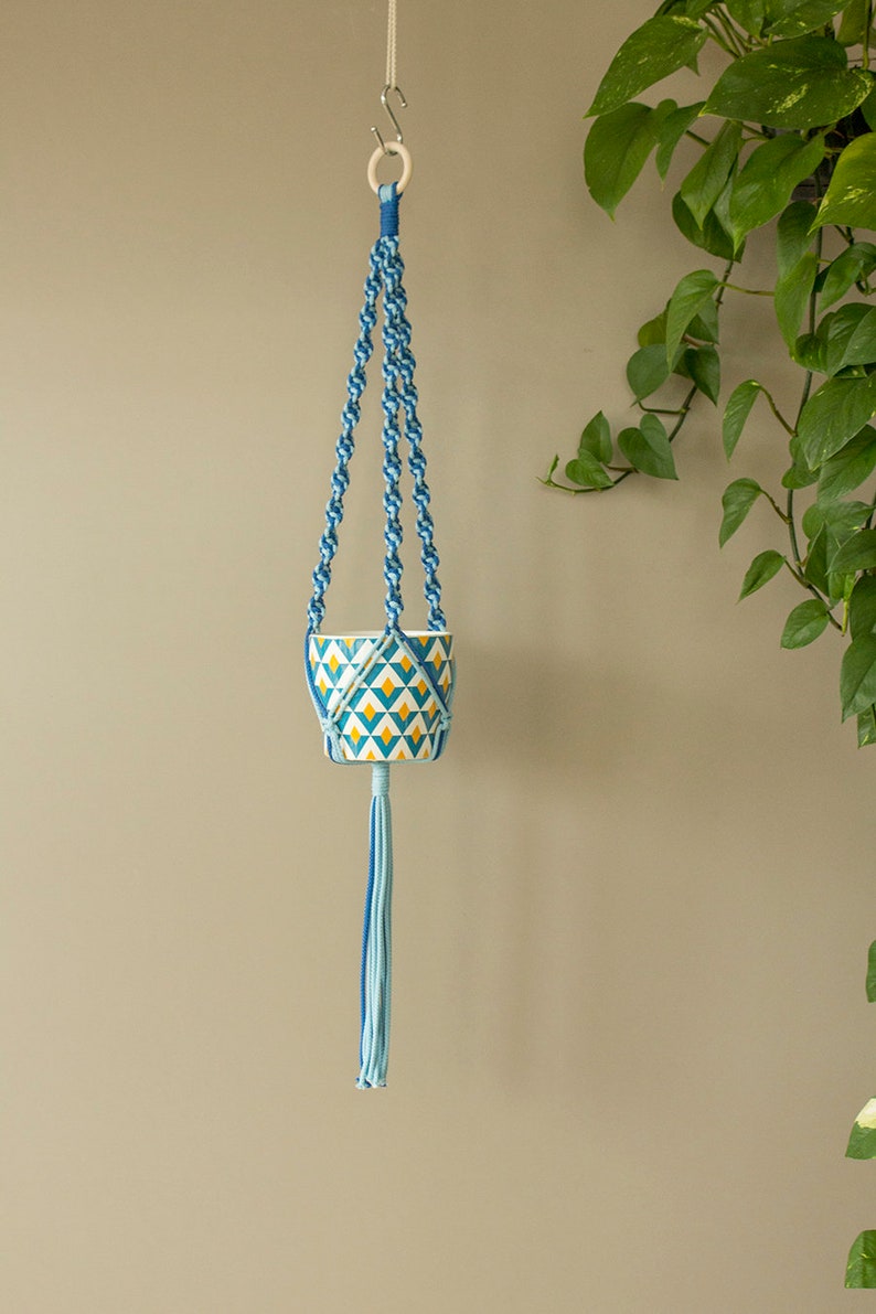 Hanging Planter With Spiral Knots for Small or Medium Pot Etsy