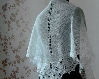 White linen shawl - natural white