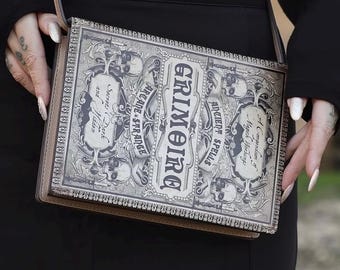 Grimoire Gothic Crossbody Bag, Magic Bookish Shoulder Bag Purse | KleverCase