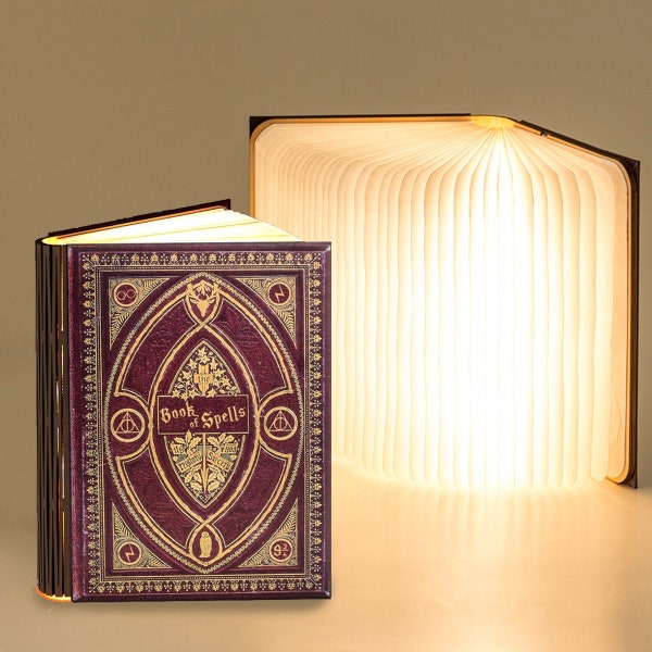 Magic Book of Spells Portable Reading Light with Various Exclusive Book Designs