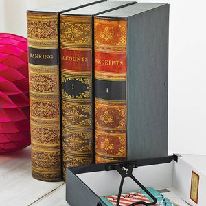 Classeurs de bureau personnalisés, classeur à anneaux, boîte de rangement et organiseurs de livres. Cadeau parfait pour les amateurs de papeterie et de livres, lui et elle.