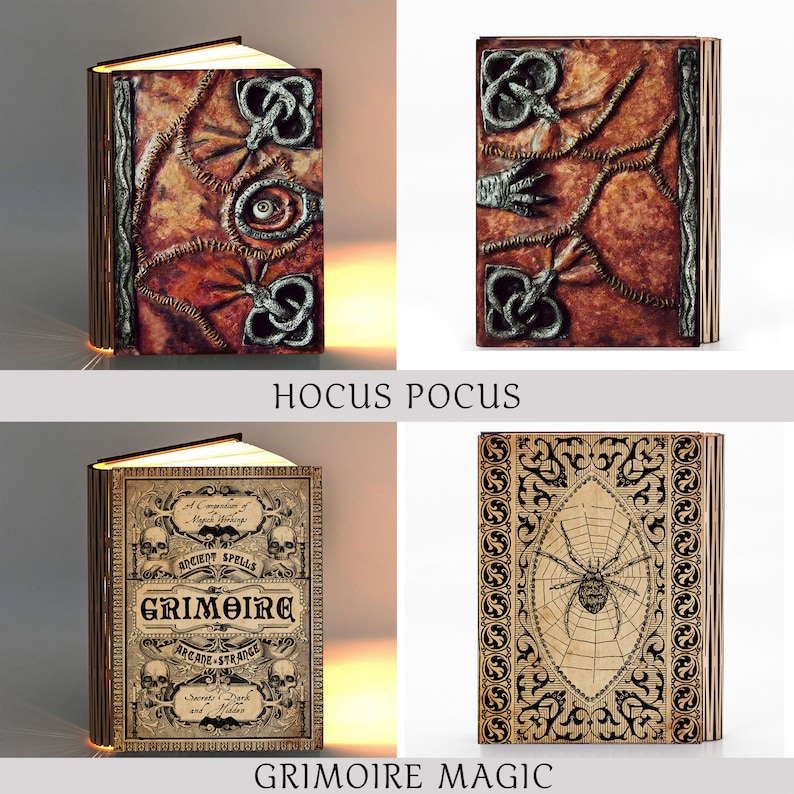 Die Geschichte der Magie Potter Themed Buch Licht für Schreibtisch, Lesen, Stehen oder Nachtlampe. Verschiedene kultige Buchumschlag-Designs. Bild 2