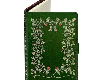 Book-Look A5 Lined Notebook with Refillable Paper. Personalisation and Various Classic Book Cover Designs.