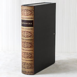 Pasta de arquivo personalizada estilo livro ou pasta de arquivo. A pasta perfeita para organizar documentos e prateleiras. Presente para amantes de livros e artigos de papelaria.