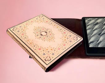 Vintage Flowers Book Look eReader Cover: Universal Fit Kindle, Kobo, Storytel