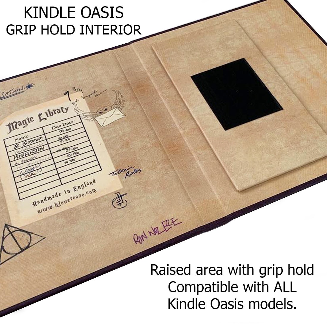 kwmobile Funda compatible con  Kindle Oasis 10. Generation - Funda  para lector electrónico - Travel Black/Multicolor