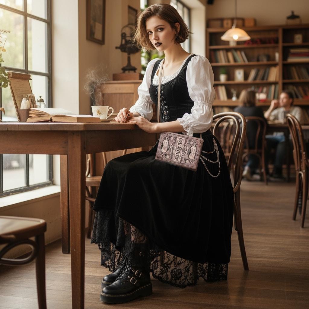 Klevercase Book Look Crossbody Shoulder Bag Purse With Grimoire