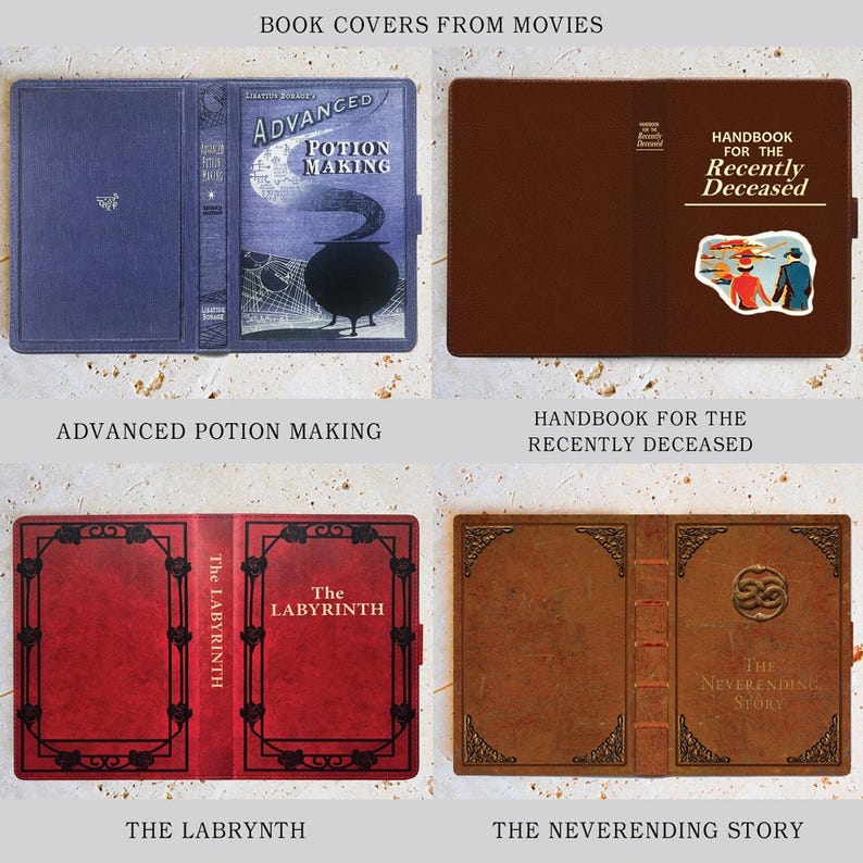 Book-look case for kindle, kindle paperwhite, colorsoft, oasis, scribe, kobo clara, libra and most e-readers. Faux leather covers. image 6