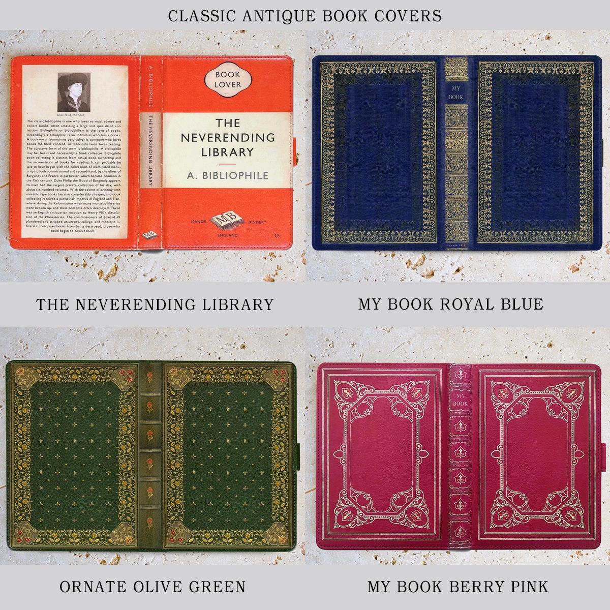 KleverCase Book Look eReader Case for Kindle Colorsoft, Paperwhite, Kobo, Storytel and more.