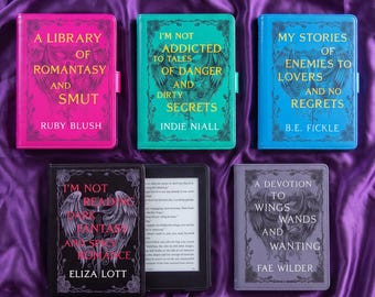 Romantasy Themed Personalised Case for Kindle, Kobo, Boox, Paperwhite, Colorsoft, Scribe. Gift for Book and Reading Lovers.